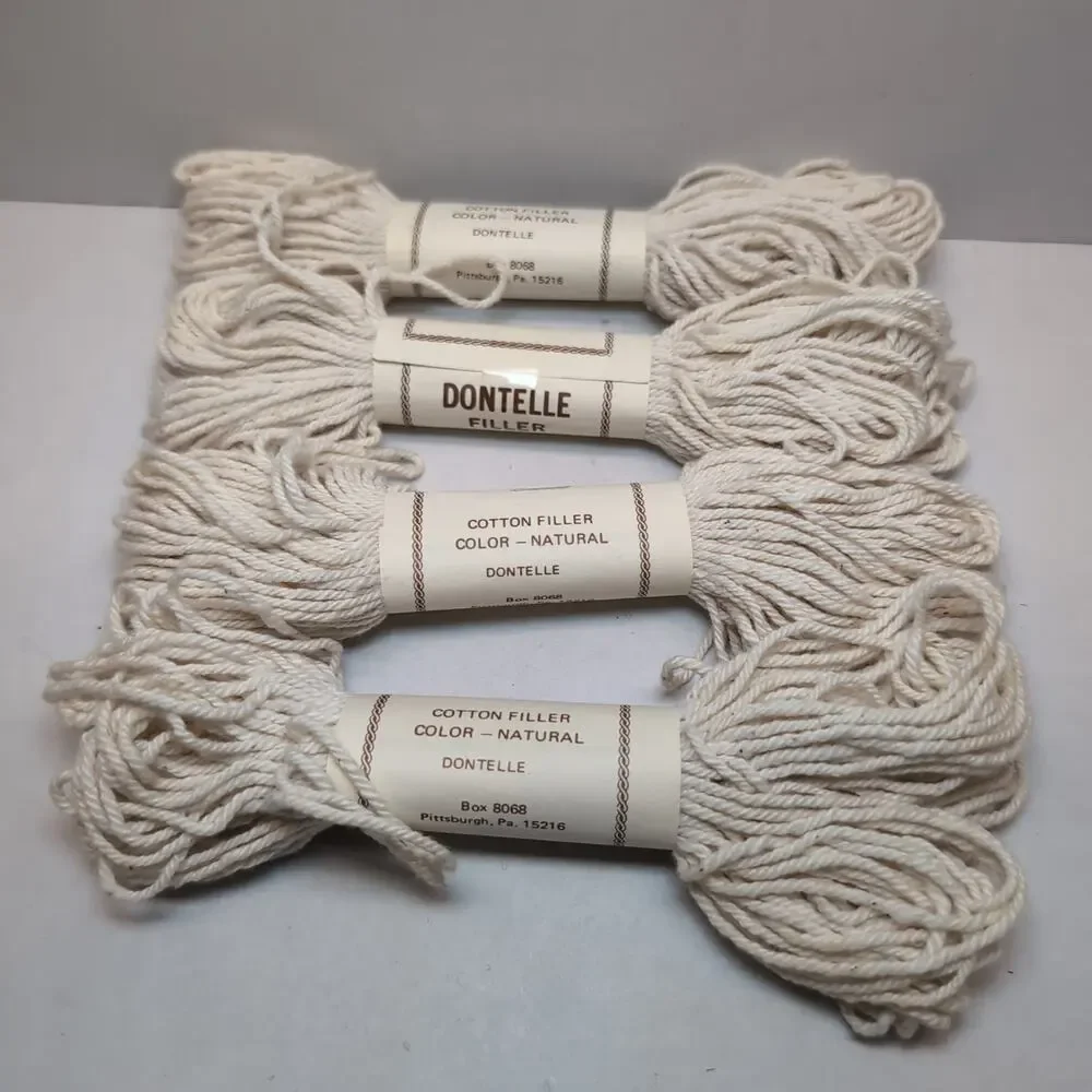 Lot of 4 Dontelle Cotton Filler Yarn‎ Natural Skein